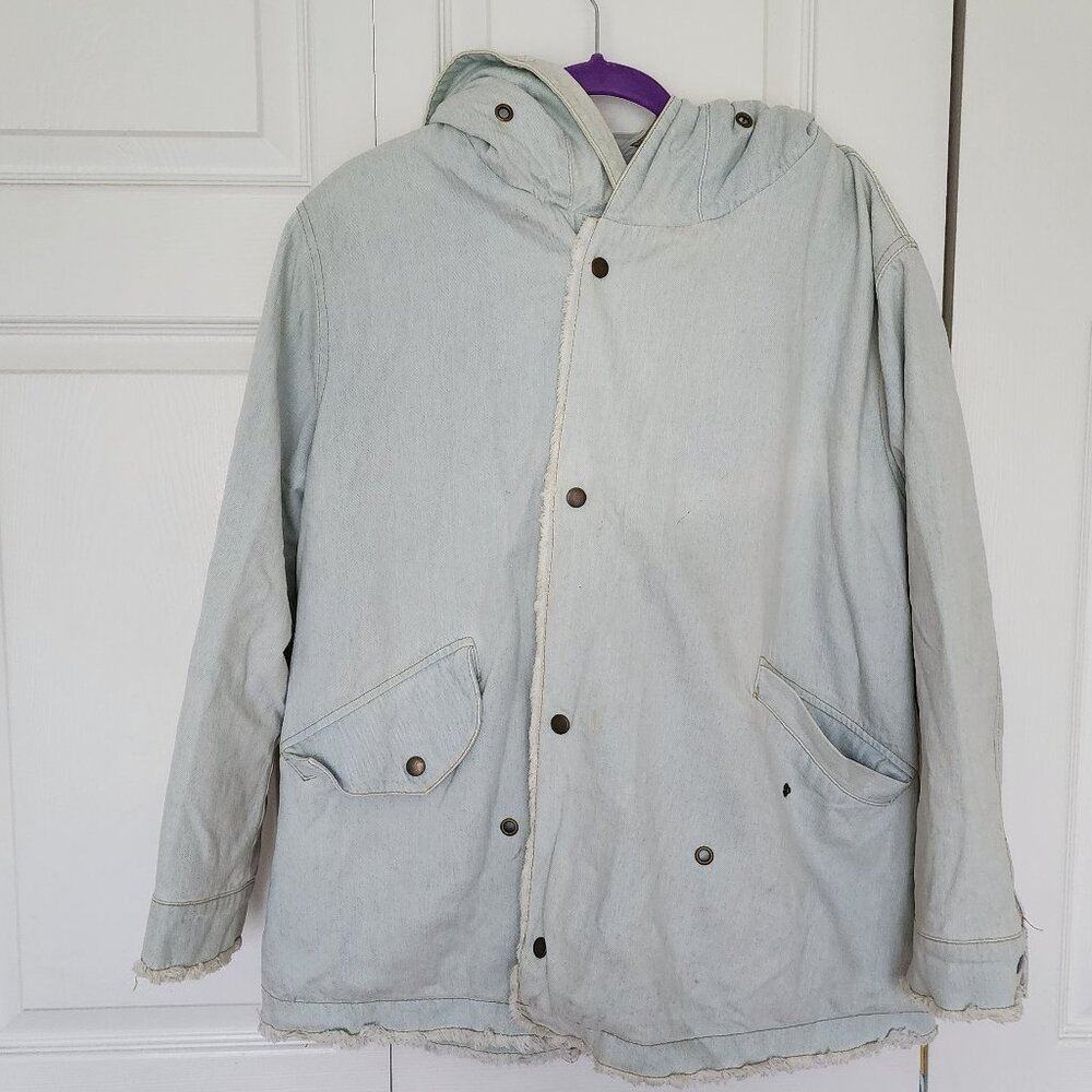 Freeway Woman's Hood Zip Up Button Coat Size S